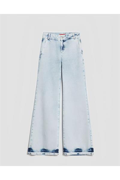 Kadın Vintage Jean Bol Paça Kot Pantolon
