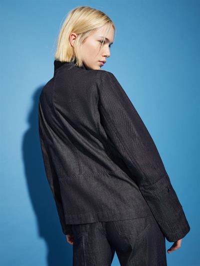 Lacivert Gizli Cep Detaylı Denim Ceket