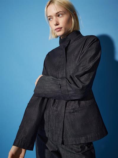 Lacivert Gizli Cep Detaylı Denim Ceket