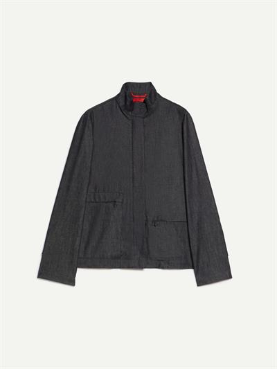 Lacivert Gizli Cep Detaylı Denim Ceket