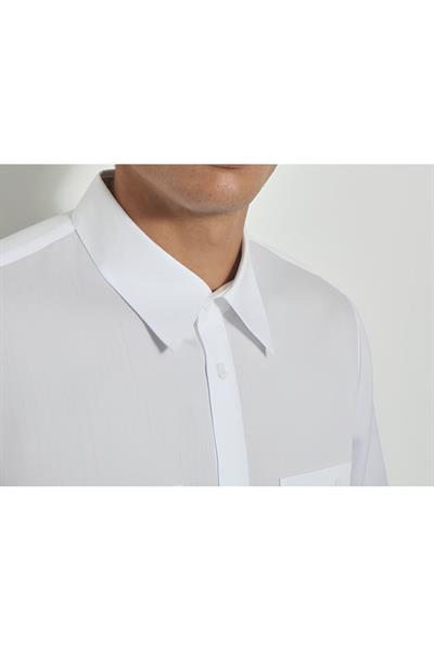 Unisex Yazlık Günlük Beyaz Gömlek