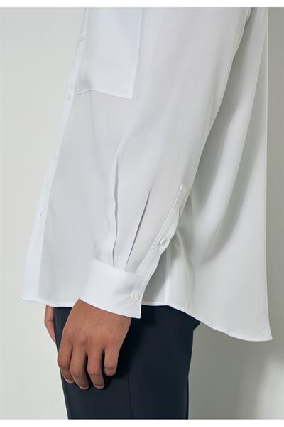 Unisex Yazlık Günlük Beyaz Gömlek