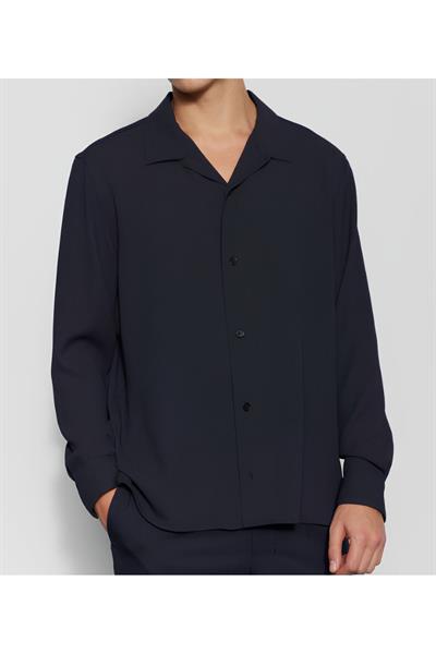 Unisex Yazlık Günlük Siyah Gömlek