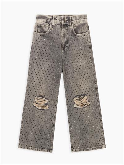 Yırtık Taşlı Denim