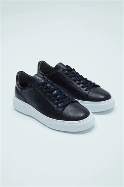 %100 Hakiki Deri Erkek Sneakers & Spor Ayakkabı Günlük Ayakkabı Lacivert