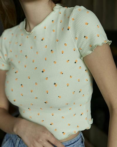 Ananas Desenli Crop Body