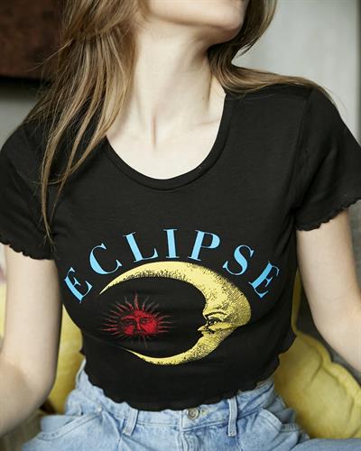 Baskılı Crop T-Shirt