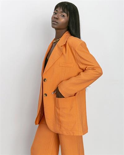 Blazer Ceket ve  Pantolon Takım Turuncu Renk