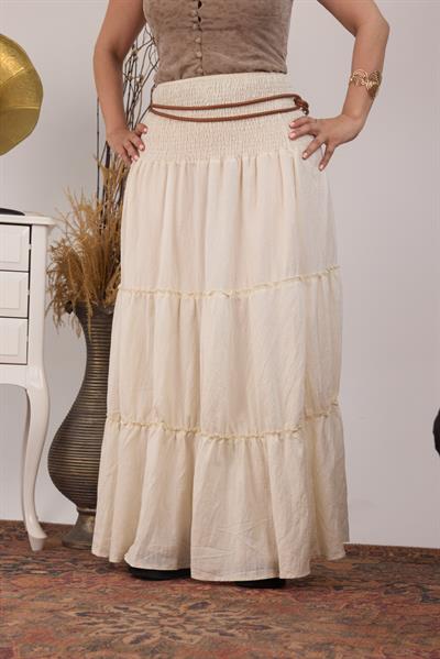 Bohem Volanlı Uzun Etek