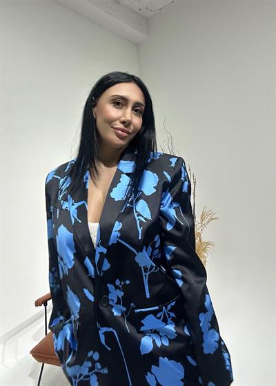 Çiçek Desenli Saten Ceket