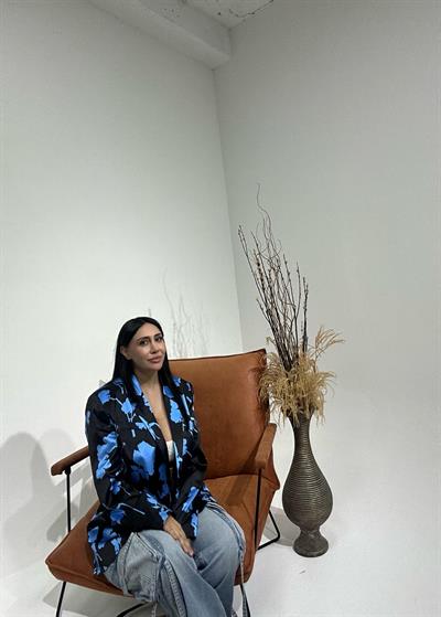 Çiçek Desenli Saten Ceket