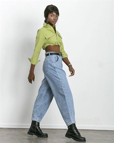 Crop Ceket Fıstık Yeşili