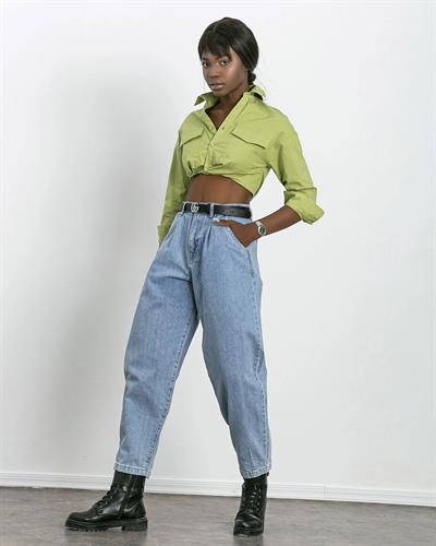 Crop Ceket Fıstık Yeşili