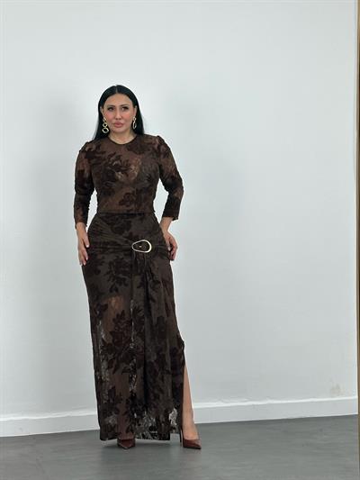 Drapeli Tokalı Dantelli Takım