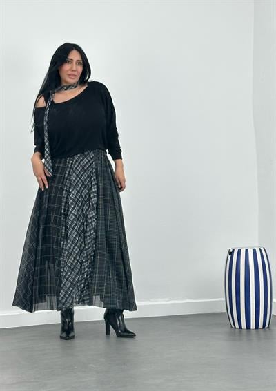 Fularlı Bluz & Elbise Takım