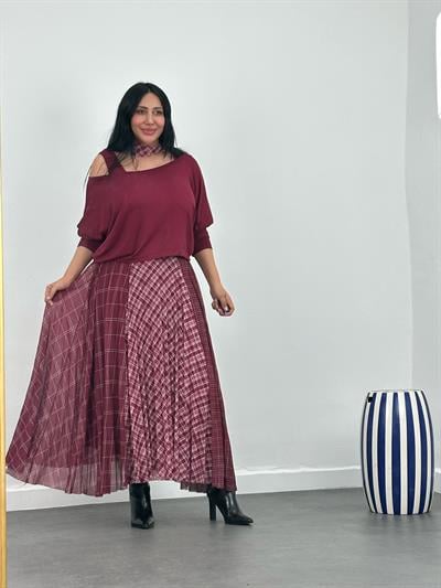 Fularlı Bluz & Elbise Takım