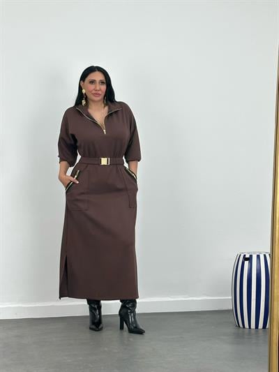 Kemerli Modal Maxi Elbise