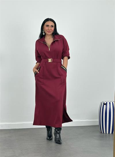 Kemerli Modal Maxi Elbise
