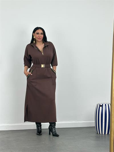 Kemerli Modal Maxi Elbise