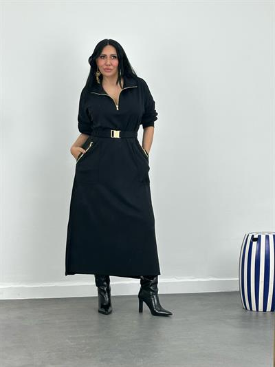 Kemerli Modal Maxi Elbise