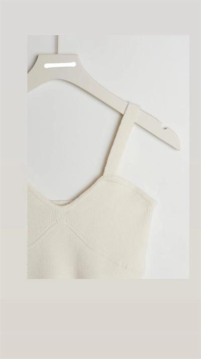 Örme Yün Kolsuz Crop Büstiyer 