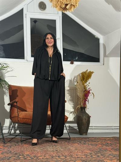 Pelerin Formlu Ceket Şalvar Pantolon Takım