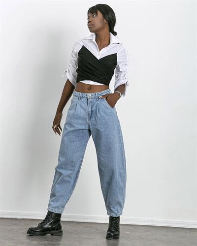 Siyah Kuşaklı Özel Tasarım Gömlek