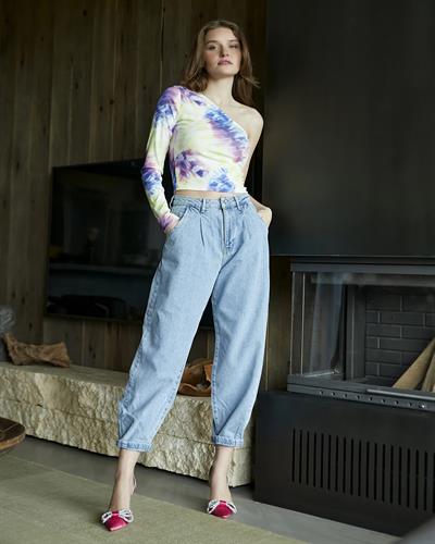 Tek Omuz Body Batik Desenli