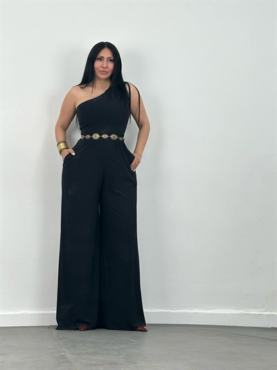 Tek Omuz Sandy Kumaş Tulum 