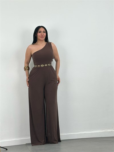 Tek Omuz Sandy Kumaş Tulum 