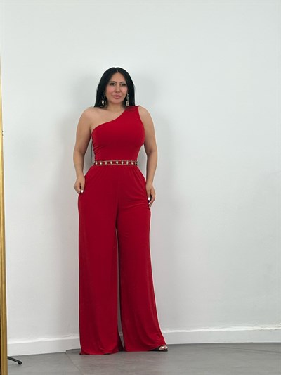 Tek Omuz Sandy Kumaş Tulum 