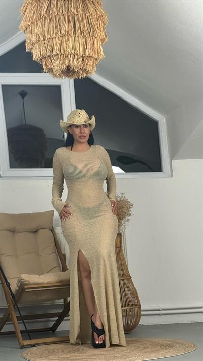 Uzun Kollu File Plaj Elbisesi