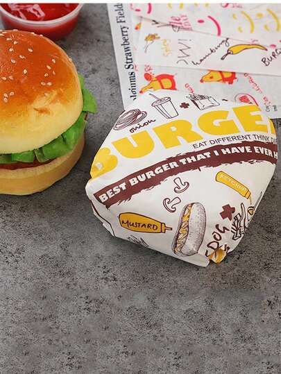 Custom grease resistant paper with food