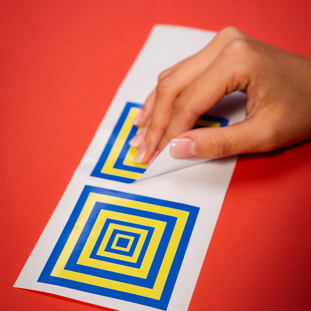 Square color printed sticker