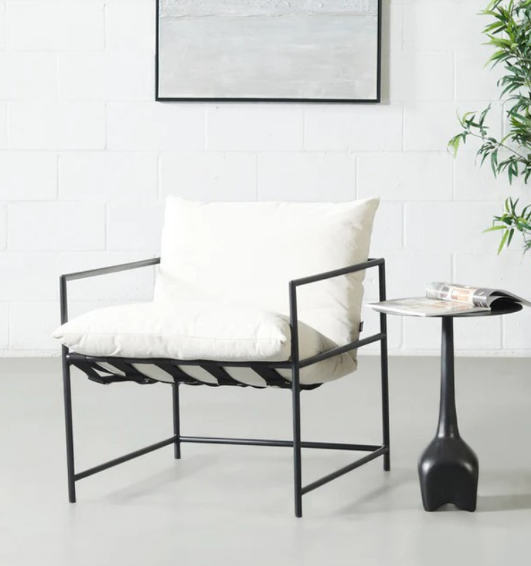 Modern Tasarım Portatif Berjer , Metal İskeletli Kumaş Döşeme Berjer Elyaf Dolgu Salon Dizayn