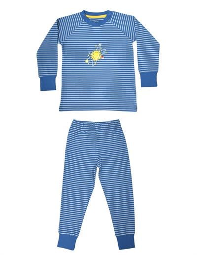 Mix Erkek Çocuk Mavi Çizgili Pijama Takımı