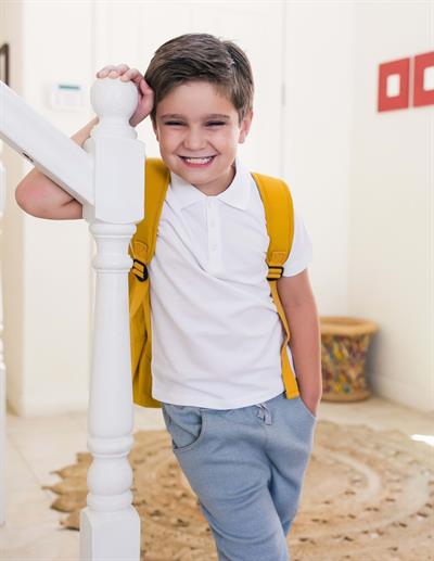Polo Yaka Basic Beyaz Kısa Kollu Çocuk T-shirt