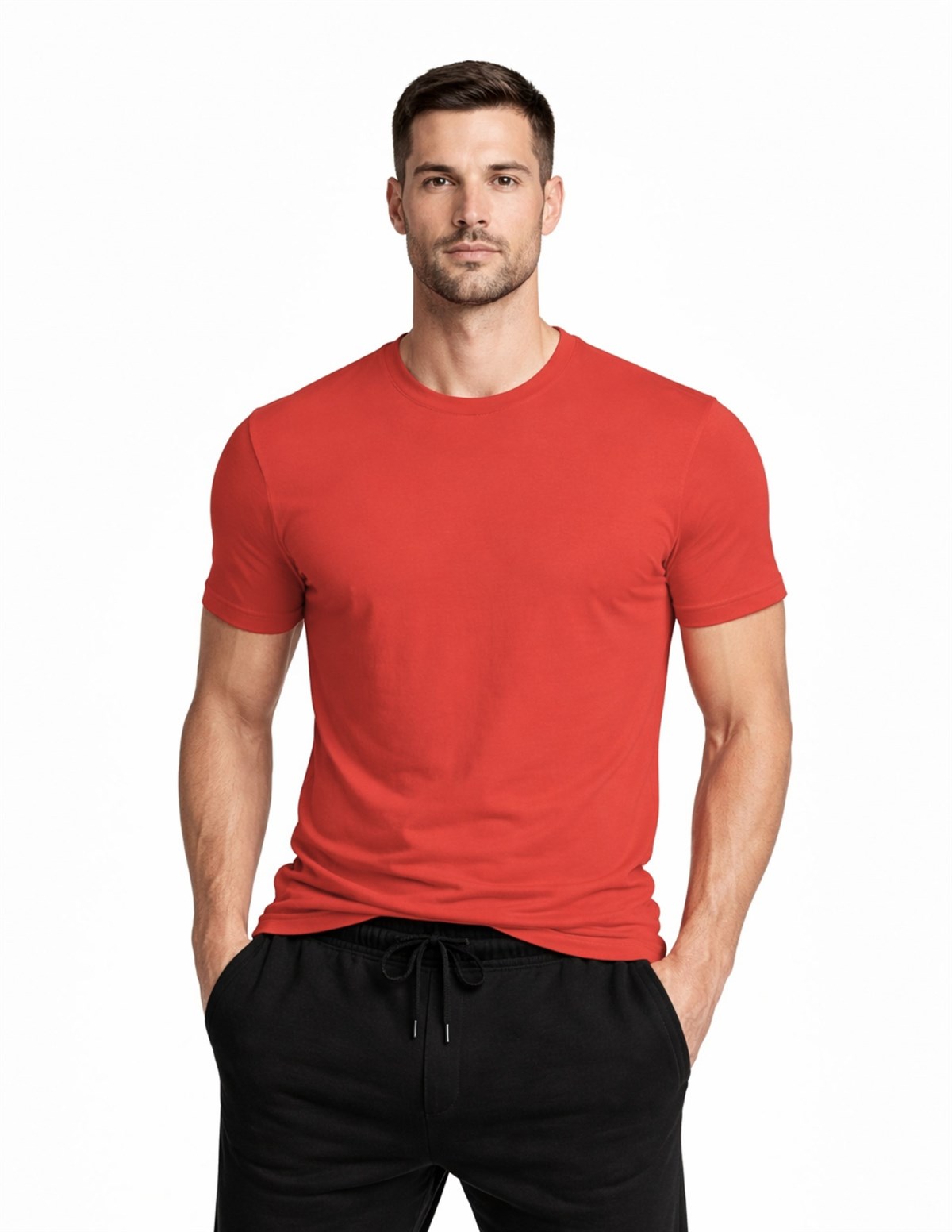 Organickid Basic Men Slub Red Short Sleeve T-shirt