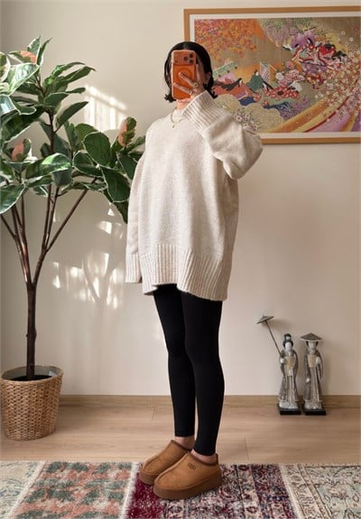Airi Oversize Vintage Kazak Bej
