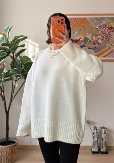 Airi Oversize Vintage Kazak Beyaz