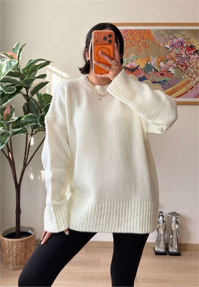 Airi Oversize Vintage Kazak Beyaz