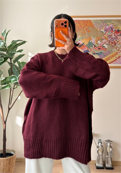 Airi Oversize Vintage Kazak Bordo