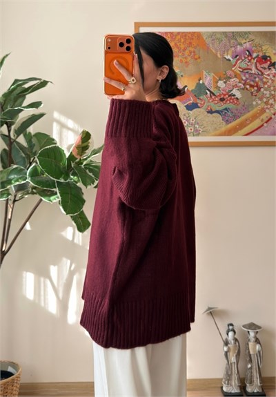 Airi Oversize Vintage Kazak Bordo