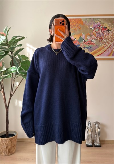 Airi Oversize Vintage Kazak Lacivert