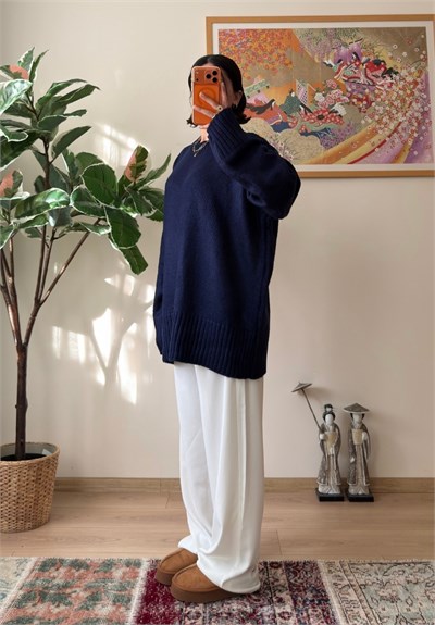 Airi Oversize Vintage Kazak Lacivert