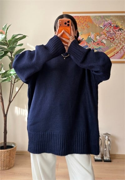 Airi Oversize Vintage Kazak Lacivert