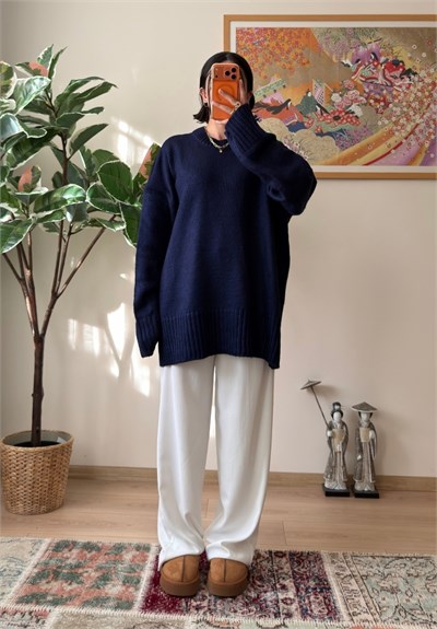 Airi Oversize Vintage Kazak Lacivert