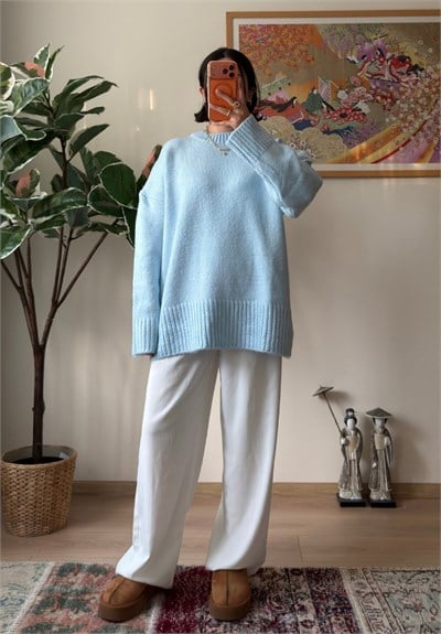 Airi Oversize Vintage Kazak Mavi