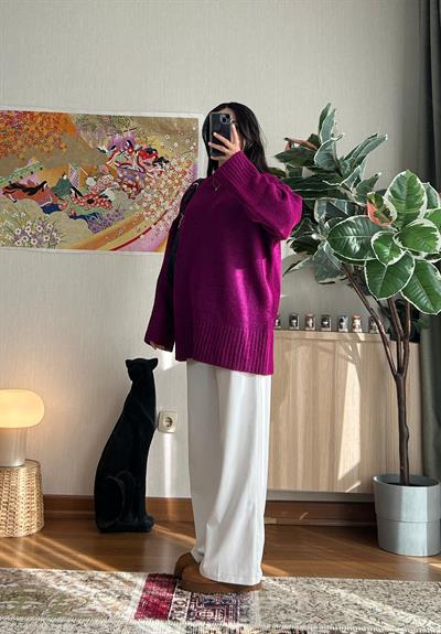 Airi Oversize Vintage Kazak Mürdüm