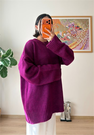 Airi Oversize Vintage Kazak Mürdüm